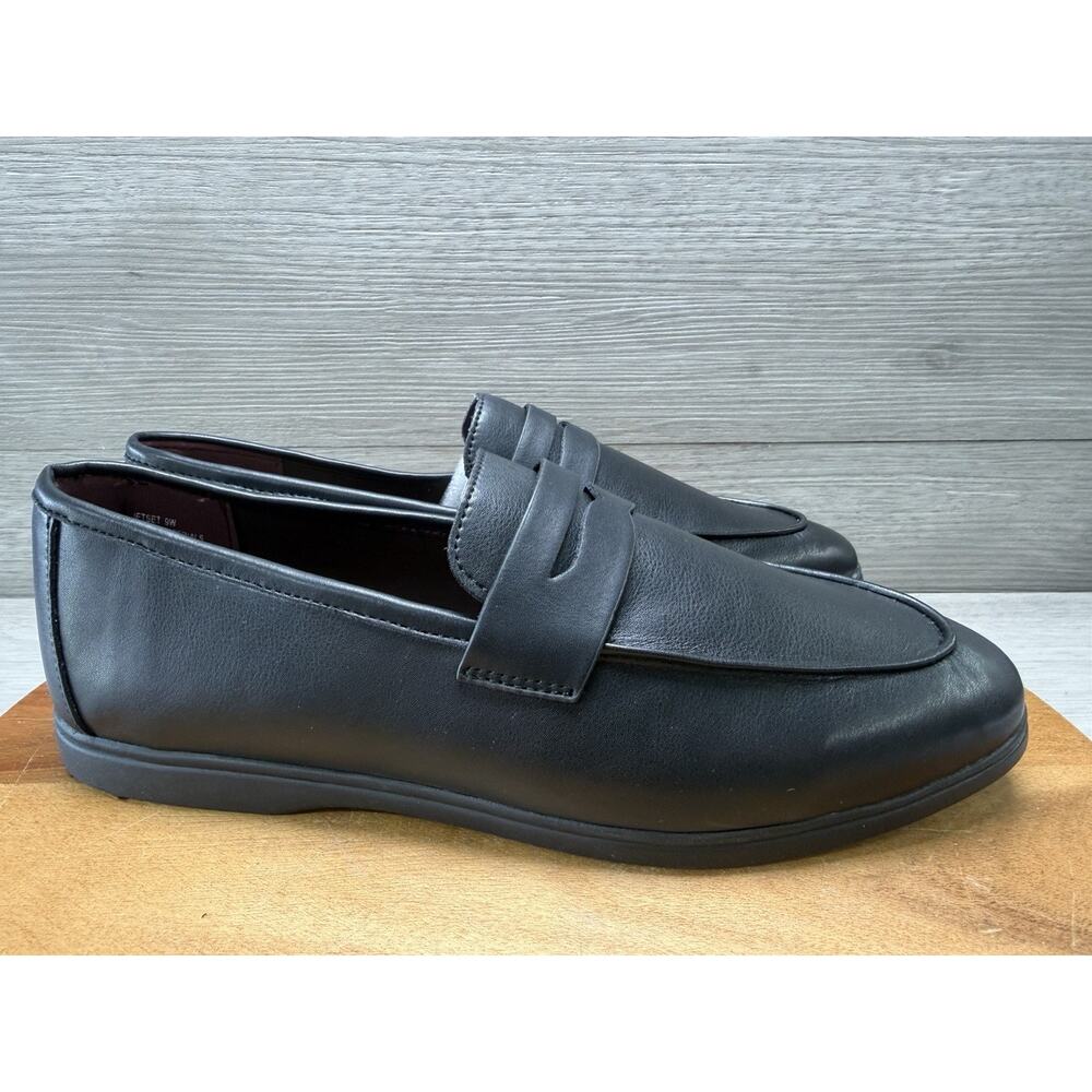Cushionaire Jetset Memory Foam Women's Black Faux Leather Loafers Shoes 9 W